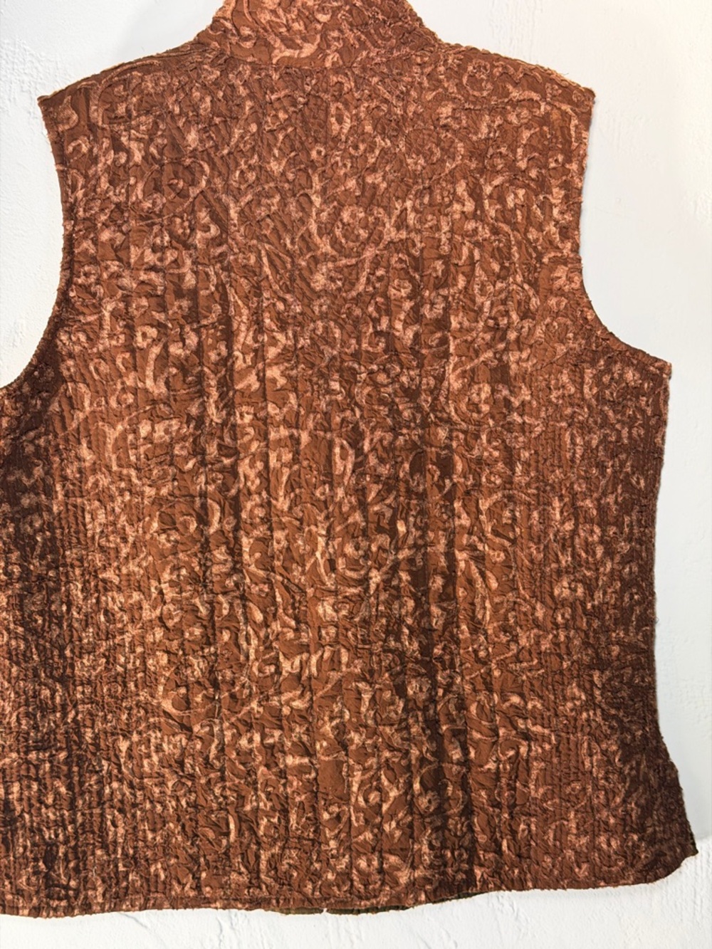 Coldwater Creek Metallic Bronze Textured Vest -medium - Picture 8 of 16